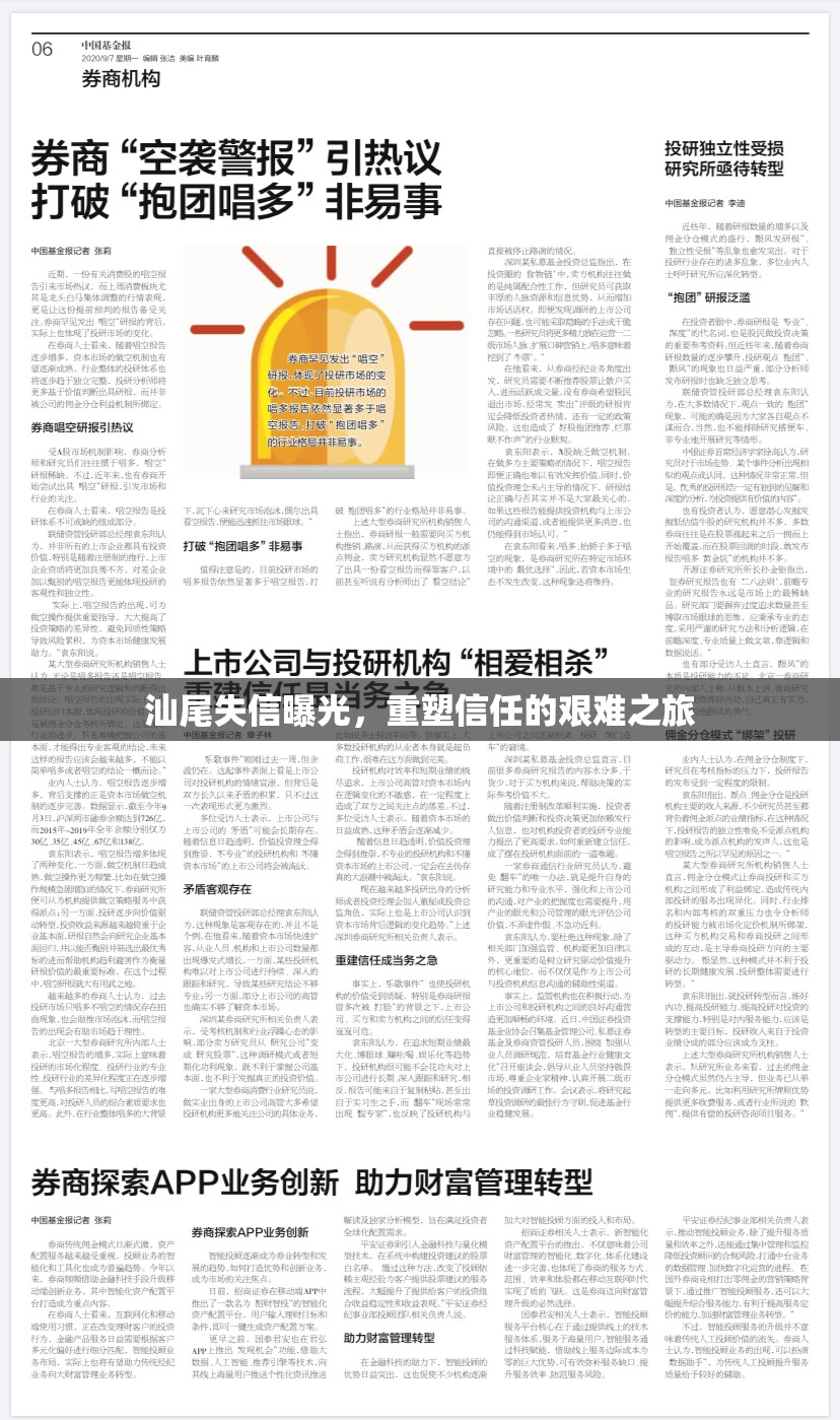 汕尾失信曝光，重塑信任的艱難之旅