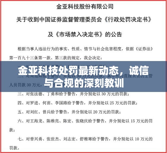 金亞科技處罰最新動態(tài)，誠信與合規(guī)的深刻教訓