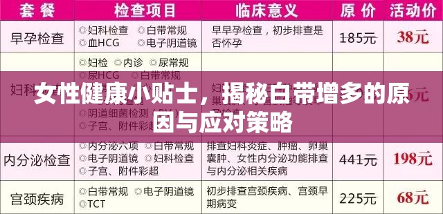 女性健康小貼士，揭秘白帶增多的原因與應(yīng)對(duì)策略