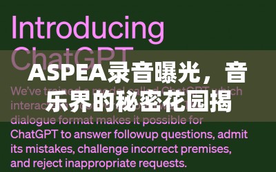 ASPEA錄音曝光，音樂界的秘密花園揭秘