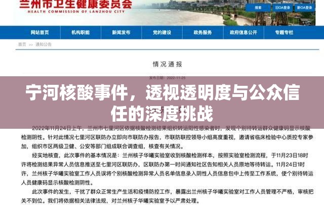 寧河核酸事件，透視透明度與公眾信任的深度挑戰(zhàn)