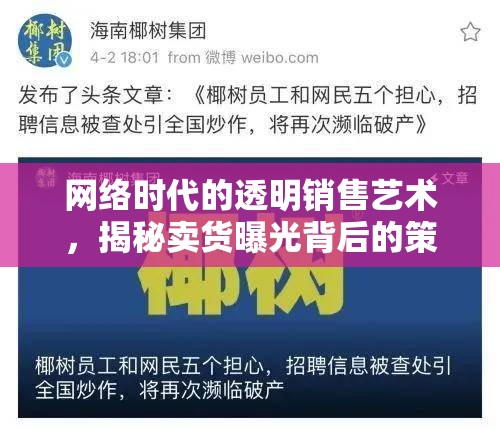 網(wǎng)絡時代的透明銷售藝術，揭秘賣貨曝光背后的策略