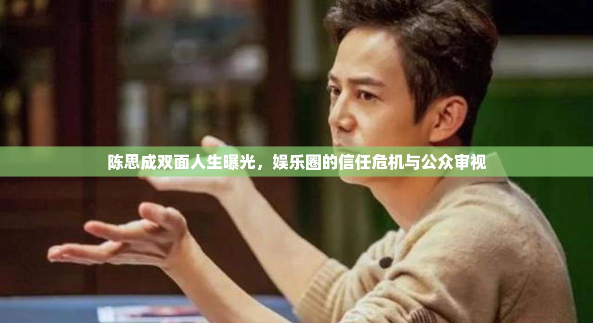 陳思成雙面人生曝光，娛樂圈的信任危機與公眾審視