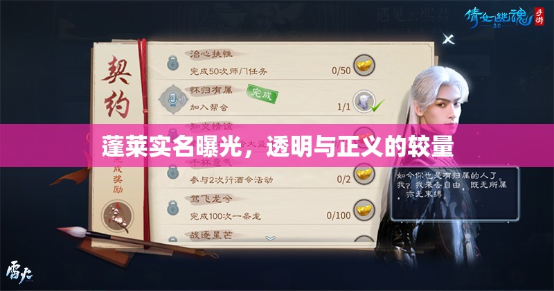 蓬萊實名曝光，透明與正義的較量