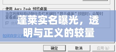 蓬萊實名曝光，透明與正義的較量