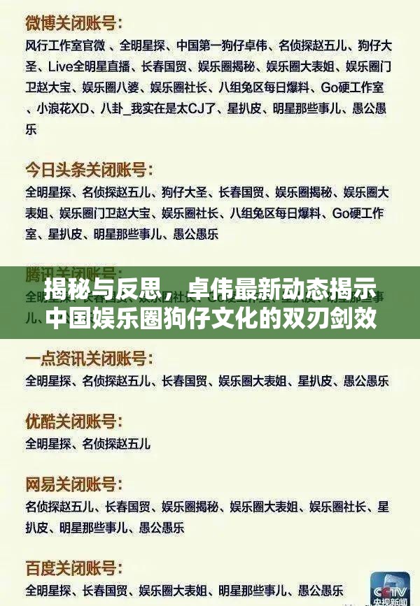 揭秘與反思，卓偉最新動(dòng)態(tài)揭示中國(guó)娛樂圈狗仔文化的雙刃劍效應(yīng)