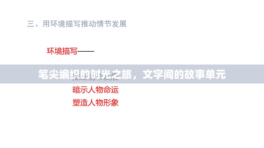 筆尖編織的時光之旅，文字間的故事單元