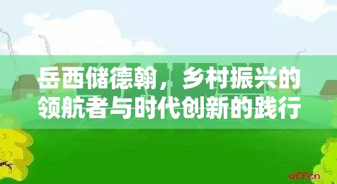 岳西儲德翰，鄉(xiāng)村振興的領(lǐng)航者與時代創(chuàng)新的踐行者