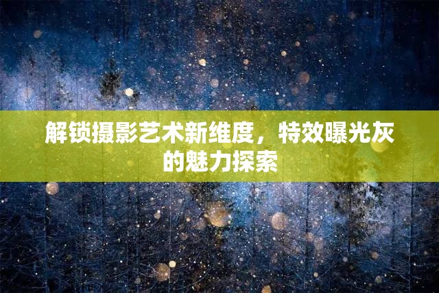 解鎖攝影藝術(shù)新維度，特效曝光灰的魅力探索