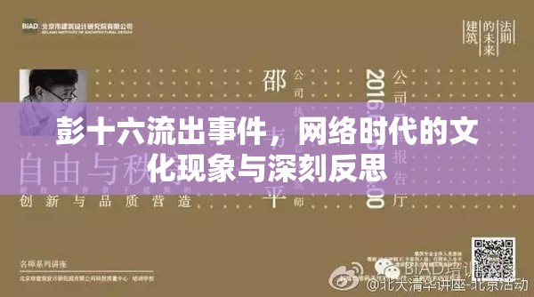 彭十六流出事件，網(wǎng)絡時代的文化現(xiàn)象與深刻反思