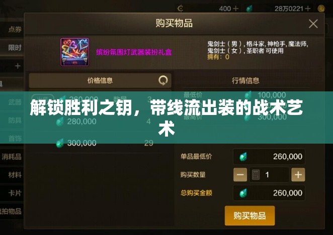 解鎖勝利之鑰，帶線流出裝的戰(zhàn)術(shù)藝術(shù)