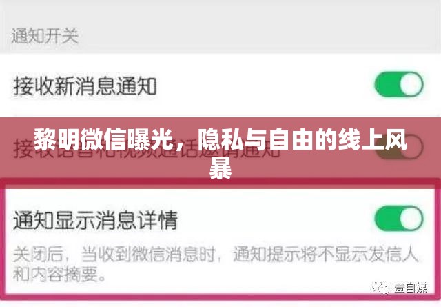 黎明微信曝光，隱私與自由的線上風(fēng)暴