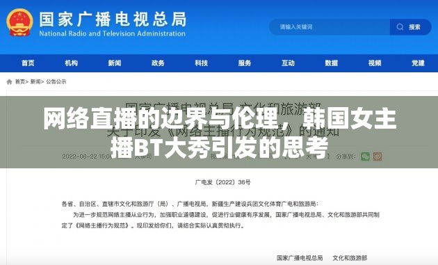 網(wǎng)絡(luò)直播的邊界與倫理，韓國(guó)女主播BT大秀引發(fā)的思考