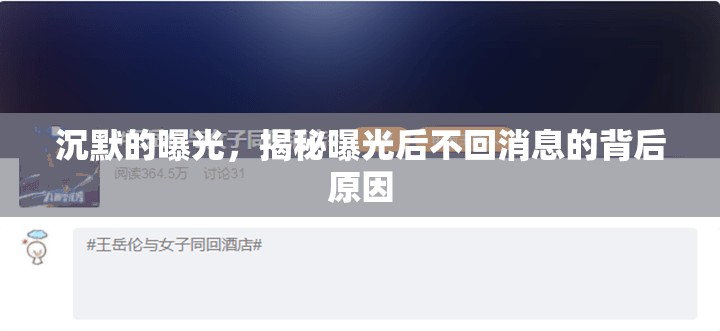 沉默的曝光，揭秘曝光后不回消息的背后原因