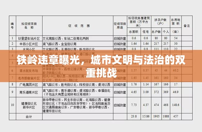 鐵嶺違章曝光，城市文明與法治的雙重挑戰(zhàn)