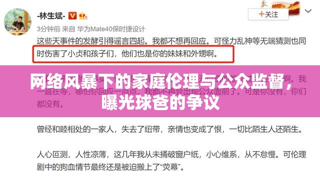 網(wǎng)絡(luò)風暴下的家庭倫理與公眾監(jiān)督，曝光球爸的爭議