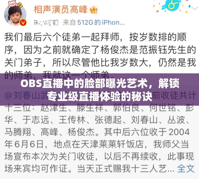 OBS直播中的臉部曝光藝術(shù)，解鎖專業(yè)級直播體驗(yàn)的秘訣