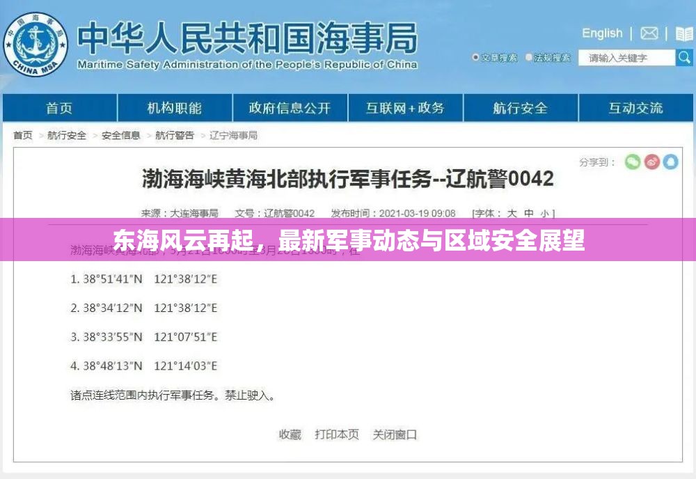 東海風(fēng)云再起，最新軍事動態(tài)與區(qū)域安全展望