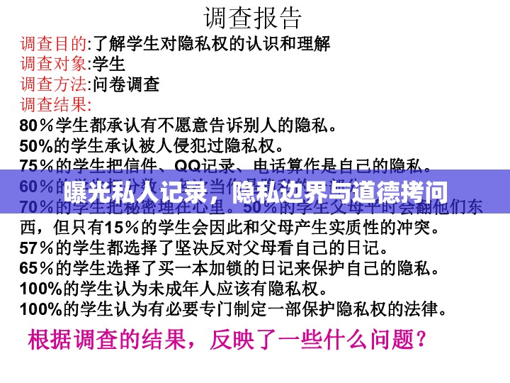 曝光私人記錄，隱私邊界與道德拷問