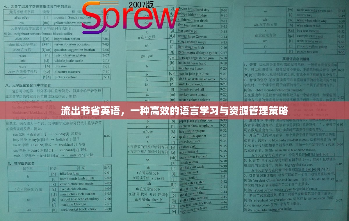 流出節(jié)省英語，一種高效的語言學習與資源管理策略