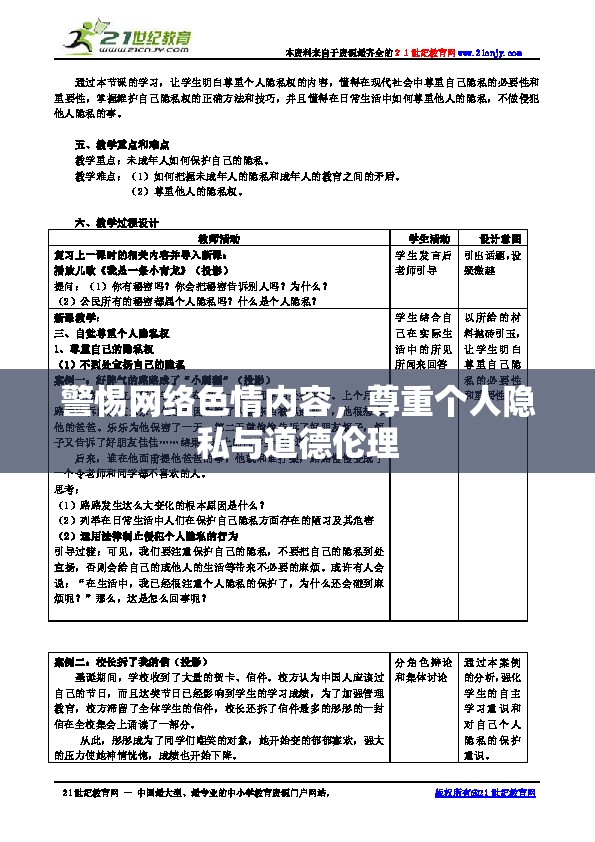 警惕網(wǎng)絡色情內(nèi)容，尊重個人隱私與道德倫理