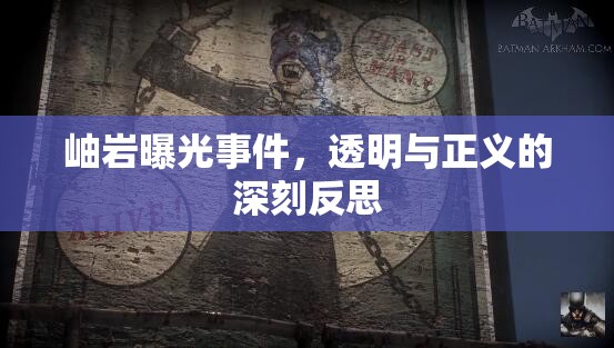 岫巖曝光事件，透明與正義的深刻反思