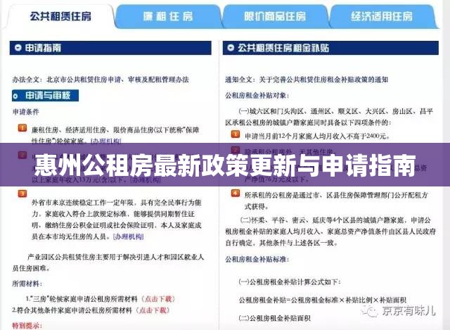 惠州公租房最新政策更新與申請指南