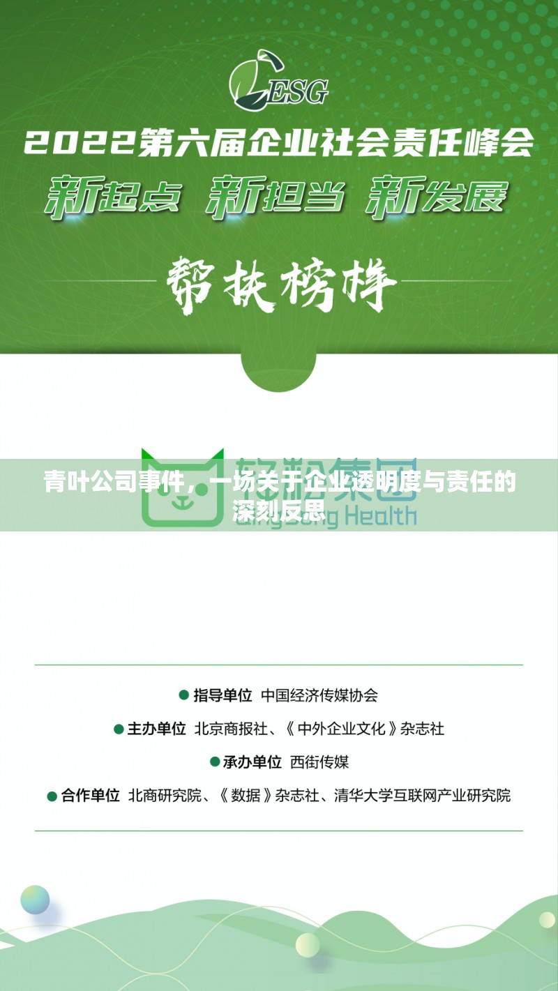 青葉公司事件，一場(chǎng)關(guān)于企業(yè)透明度與責(zé)任的深刻反思
