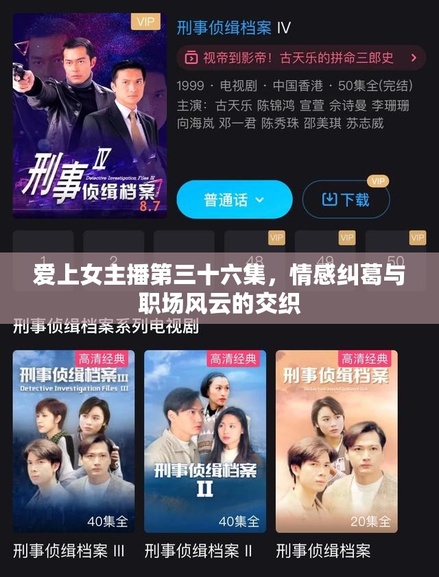 愛上女主播第三十六集，情感糾葛與職場風云的交織