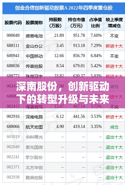 深南股份，創(chuàng)新驅(qū)動下的轉(zhuǎn)型升級與未來展望