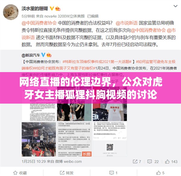 網(wǎng)絡(luò)直播的倫理邊界，公眾對虎牙女主播狐貍抖胸視頻的討論
