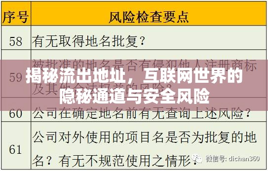 揭秘流出地址，互聯(lián)網(wǎng)世界的隱秘通道與安全風(fēng)險(xiǎn)