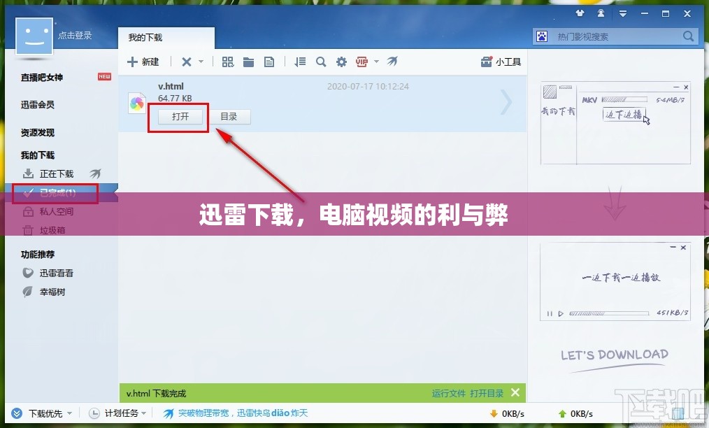 迅雷下載，電腦視頻的利與弊