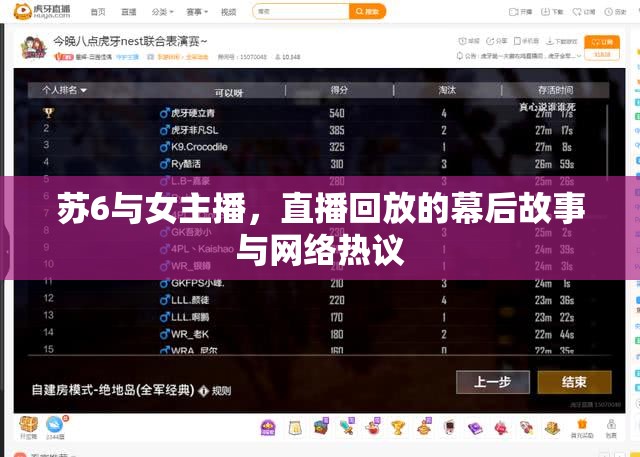 蘇6與女主播，直播回放的幕后故事與網(wǎng)絡(luò)熱議