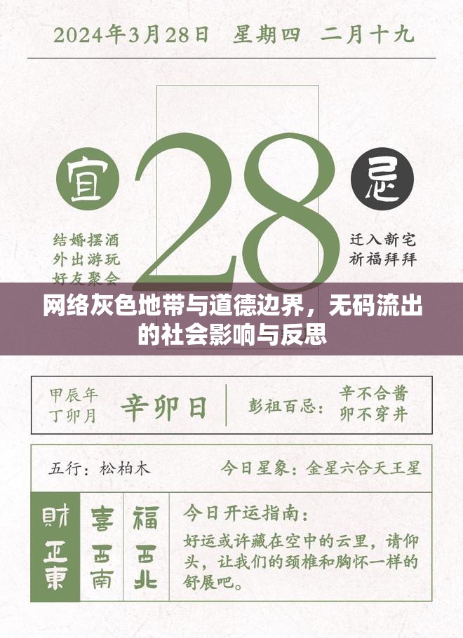 網(wǎng)絡(luò)灰色地帶與道德邊界，無碼流出的社會影響與反思
