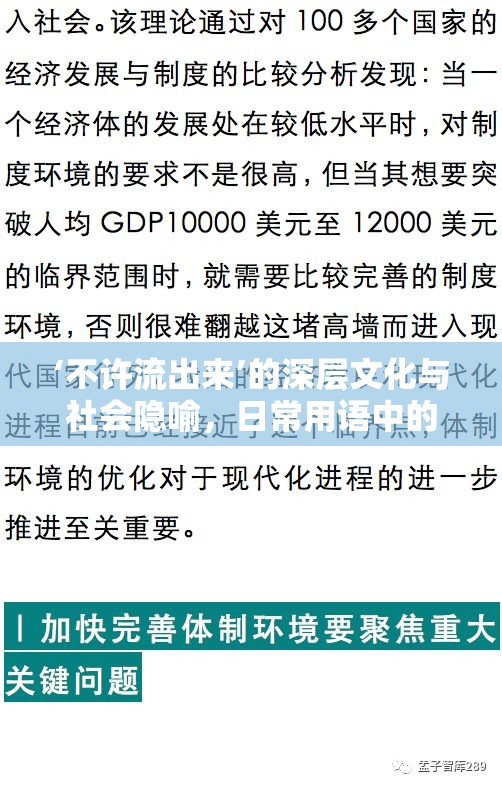 ‘不許流出來’的深層文化與社會隱喻，日常用語中的微妙平衡