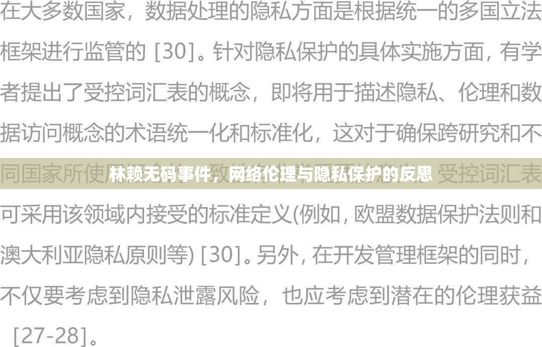 林賴無碼事件，網絡倫理與隱私保護的反思