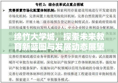 綿竹大學(xué)城，探索未來教育新藍(lán)圖與發(fā)展動態(tài)展望
