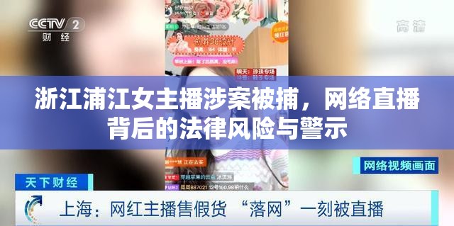 浙江浦江女主播涉案被捕，網(wǎng)絡(luò)直播背后的法律風險與警示