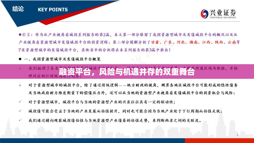 融資平臺，風(fēng)險(xiǎn)與機(jī)遇并存的雙重舞臺