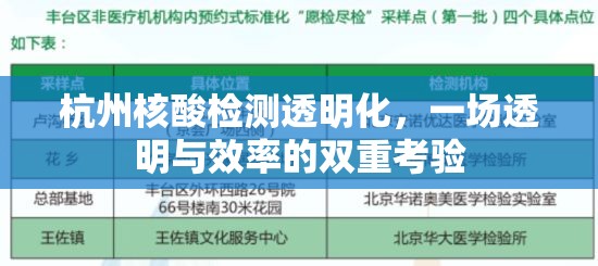杭州核酸檢測(cè)透明化，一場(chǎng)透明與效率的雙重考驗(yàn)