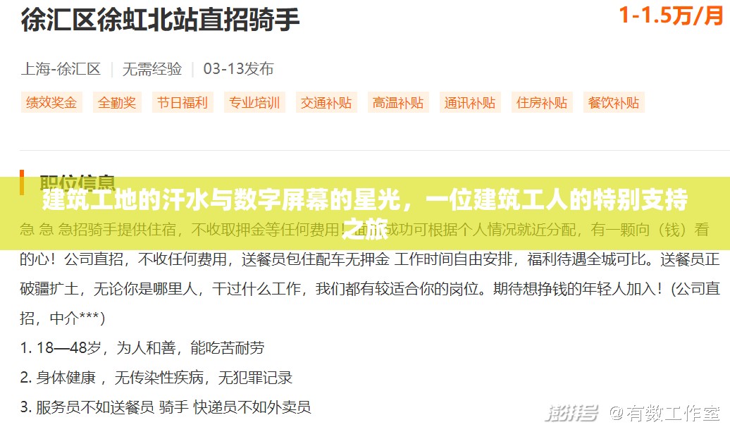 建筑工地的汗水與數(shù)字屏幕的星光，一位建筑工人的特別支持之旅