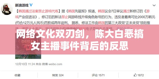 網(wǎng)絡(luò)文化雙刃劍，陳大白惡搞女主播事件背后的反思