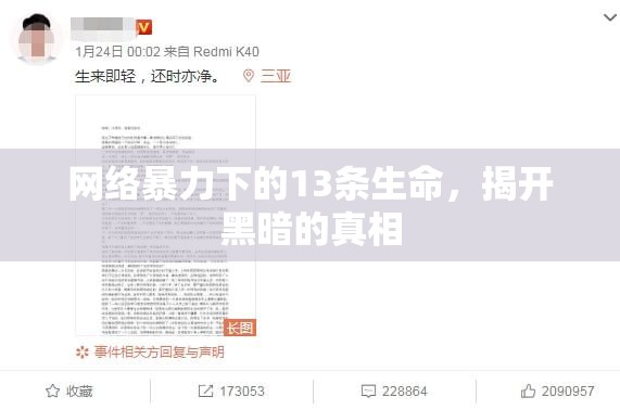 網(wǎng)絡暴力下的13條生命，揭開黑暗的真相