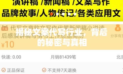 揭秘文案代寫行業(yè)，背后的秘密與真相