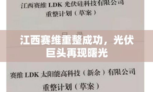 江西賽維重整成功，光伏巨頭再現(xiàn)曙光