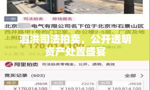 泗洪司法拍賣，公開透明資產(chǎn)處置盛宴