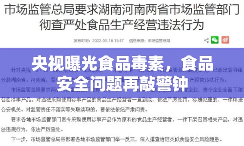 央視曝光食品毒素，食品安全問題再敲警鐘
