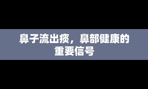 鼻子流出痰，鼻部健康的重要信號