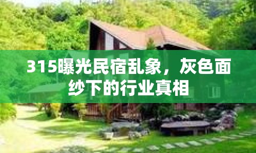 315曝光民宿亂象，灰色面紗下的行業(yè)真相